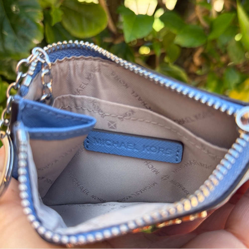 Michael Kors Jet Set Coin Pouch Card ID Holder Wallet French Blue - Picture 5 of 11